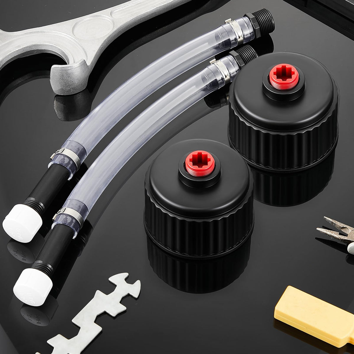 4 Pcs Fuel Jug Cap Replacement with Hose Kit A4222