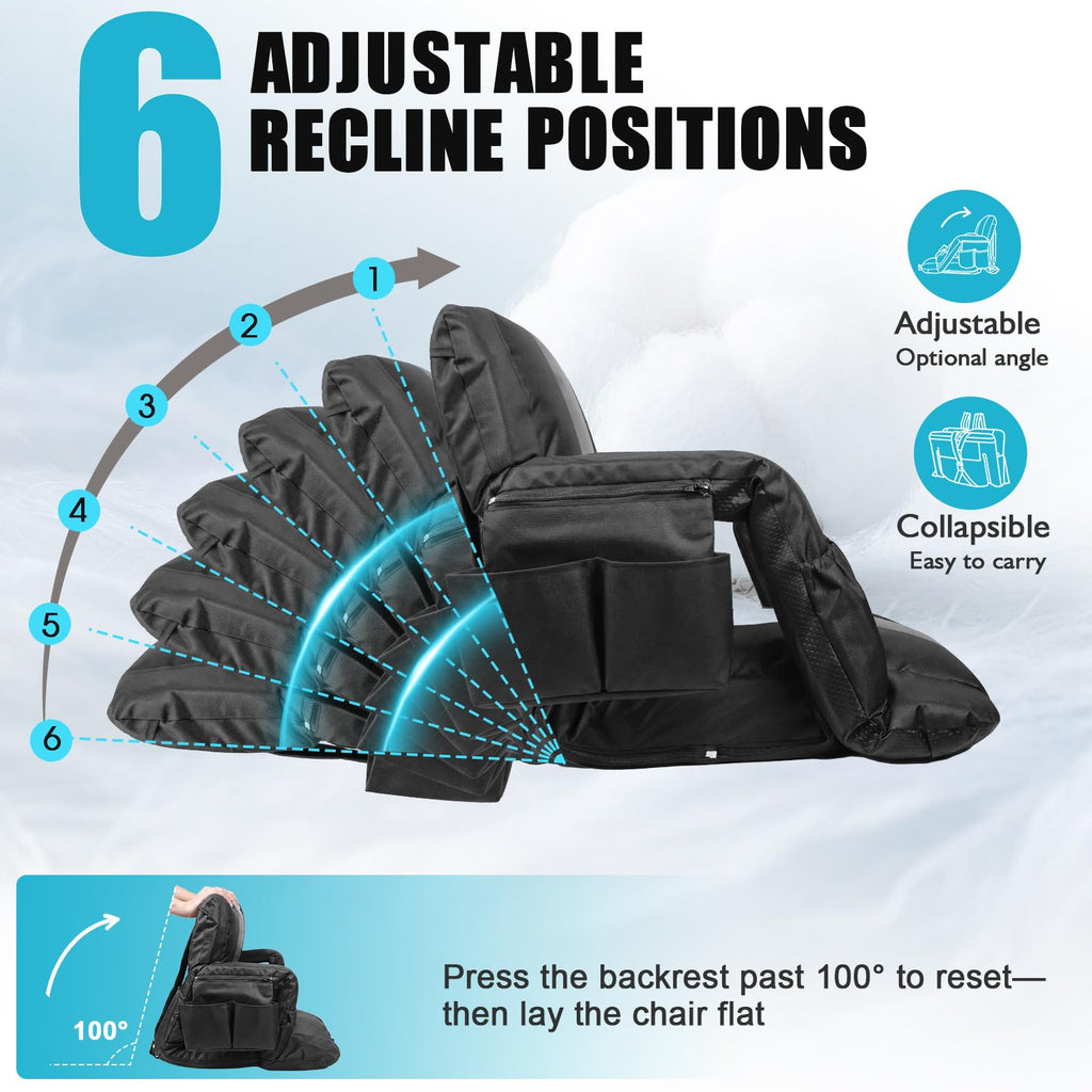 Wide Padded Stadium Seat with Back Support and Cup Holder T514