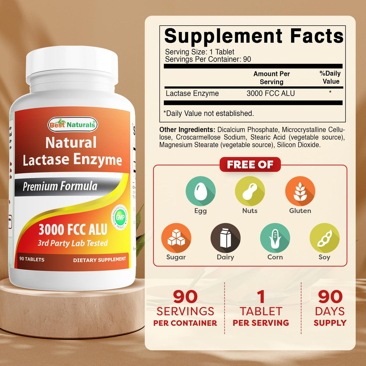Lactase Enzyme Tablet 90 Count X16456