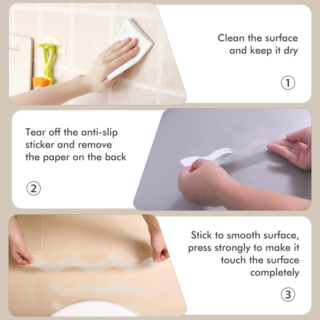 24 PCS Anti Slip Shower Stickers with Scraper T857026