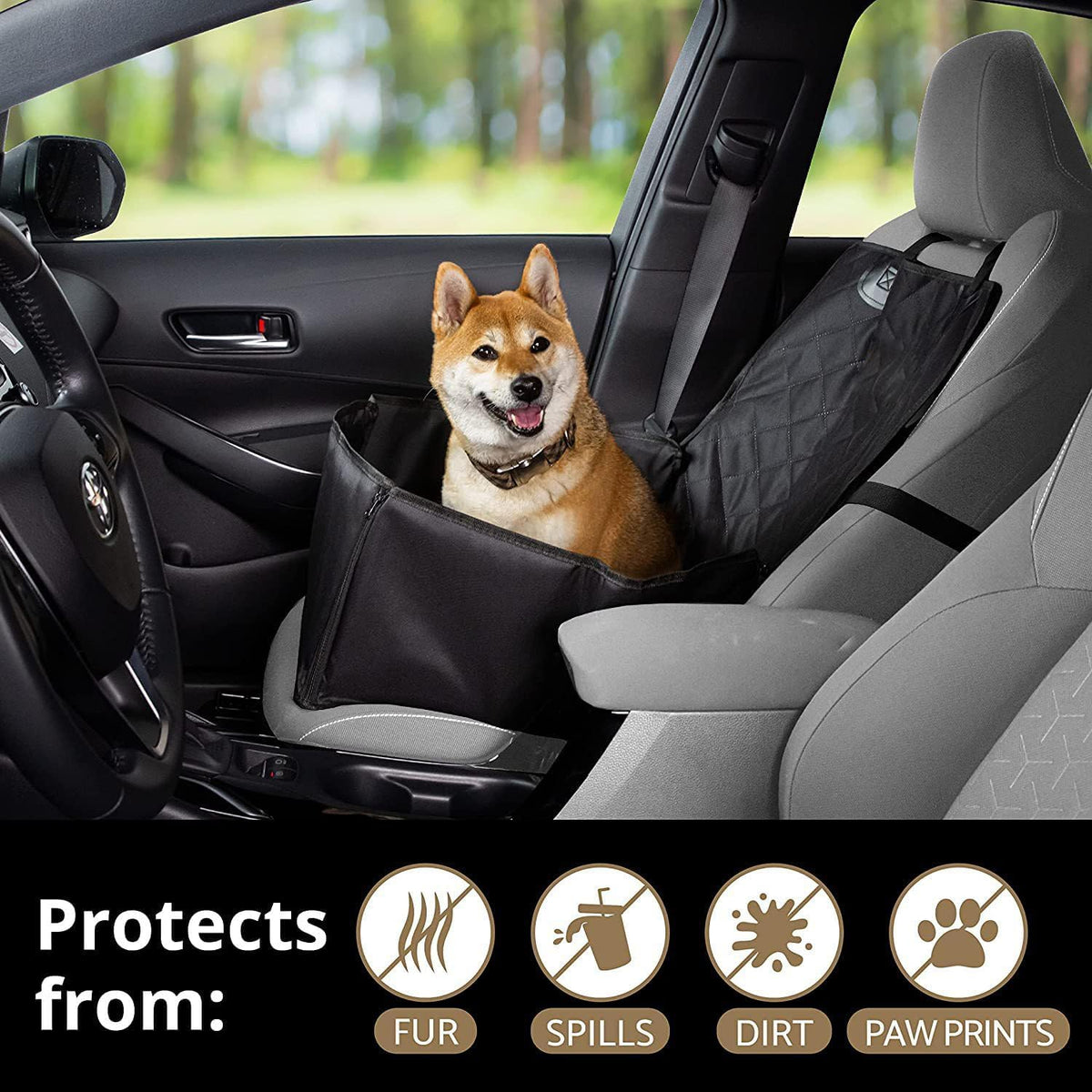 Waterproof 2-in-1 Pet Booster Seat Dog Car Seat Protector O8664