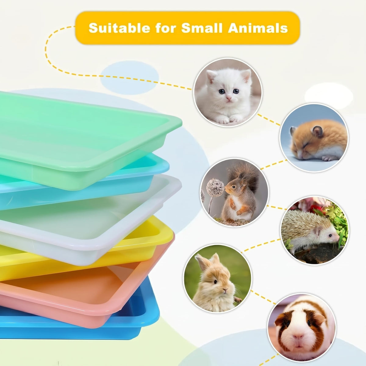 6 Pcs Low Entry Portable Litter Box with Scooper H429191