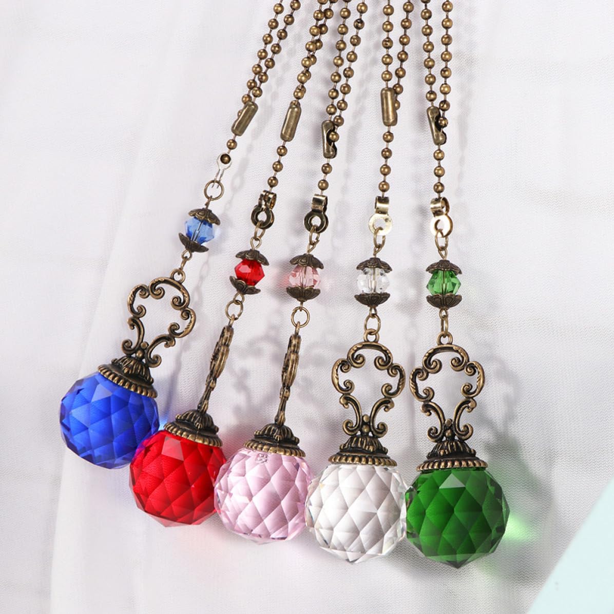 2pcs Crystal Ball Pull Chain Light Accessory I981291