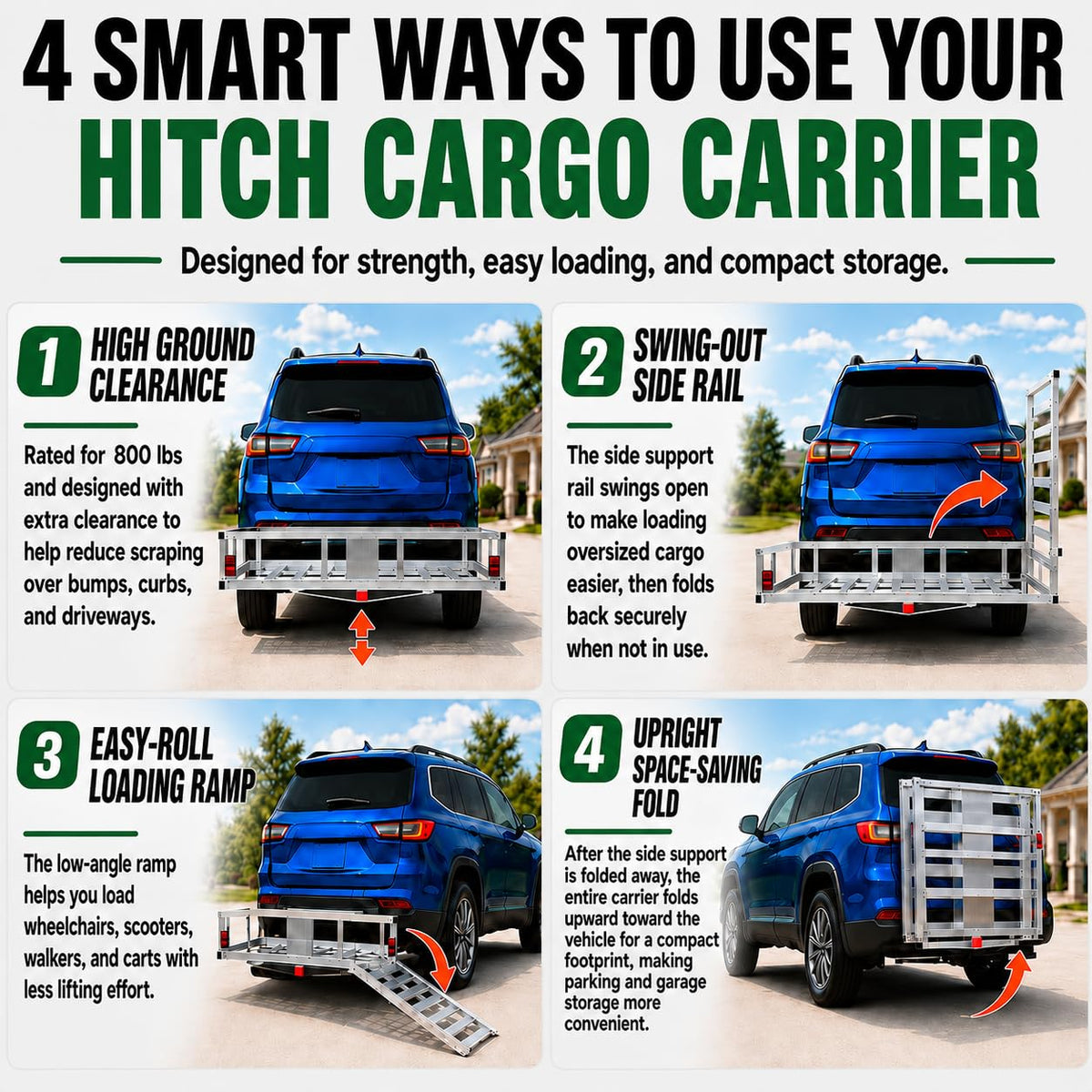 500 LBS Aluminum Hitch Cargo Carrier E828237