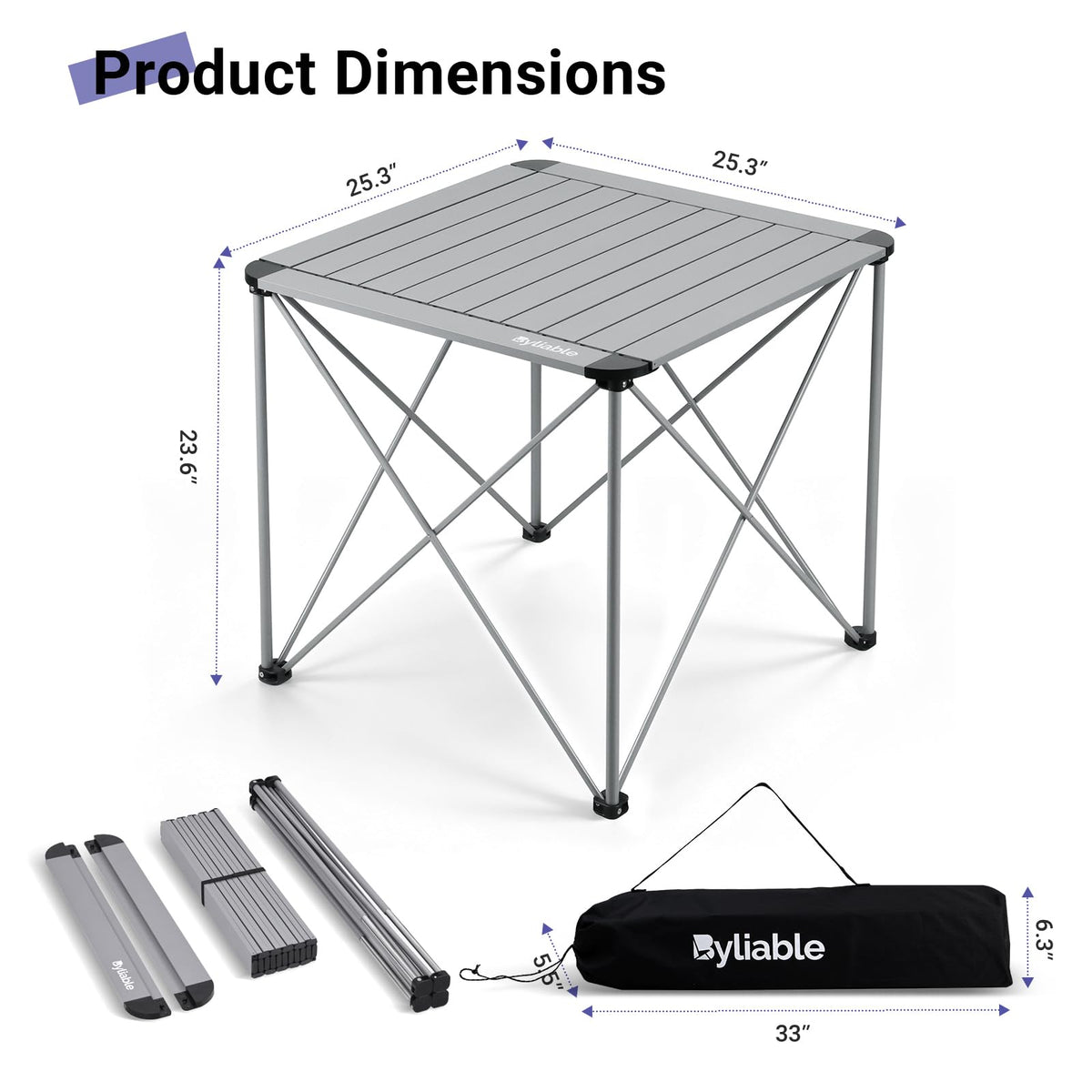 Camping Square Folding Aluminum Table A5141