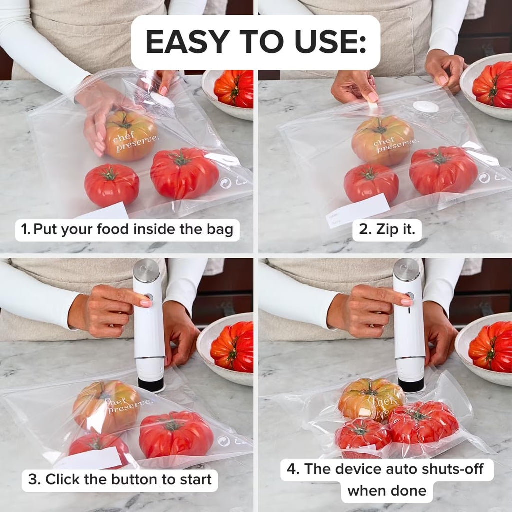 Compact Vacuum Sealer with 30 Reusable Vacuum Bags G117