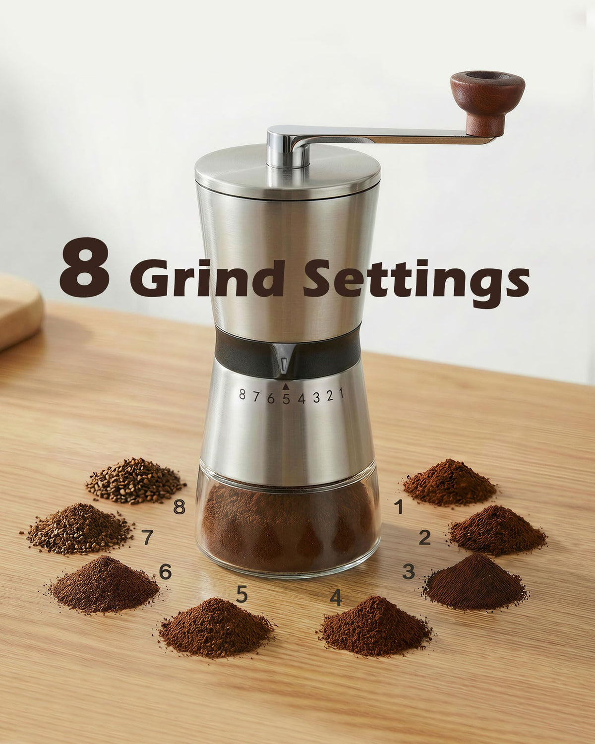 Manual Coffee Grinder with Handle Crank, Ceramic Burr J269