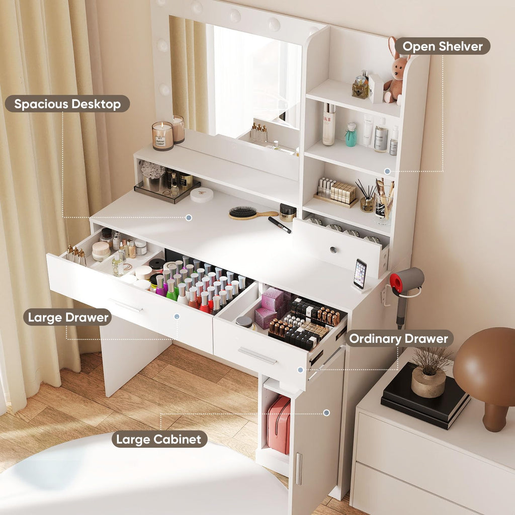 Makeup Vanity Desk with Mirror and Lights I28485