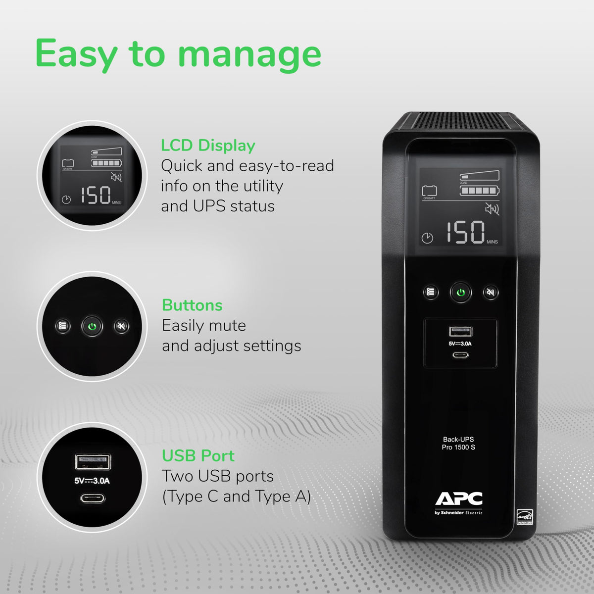 Pure Sine Wave UPS Battery Backup & Surge Protector N79198