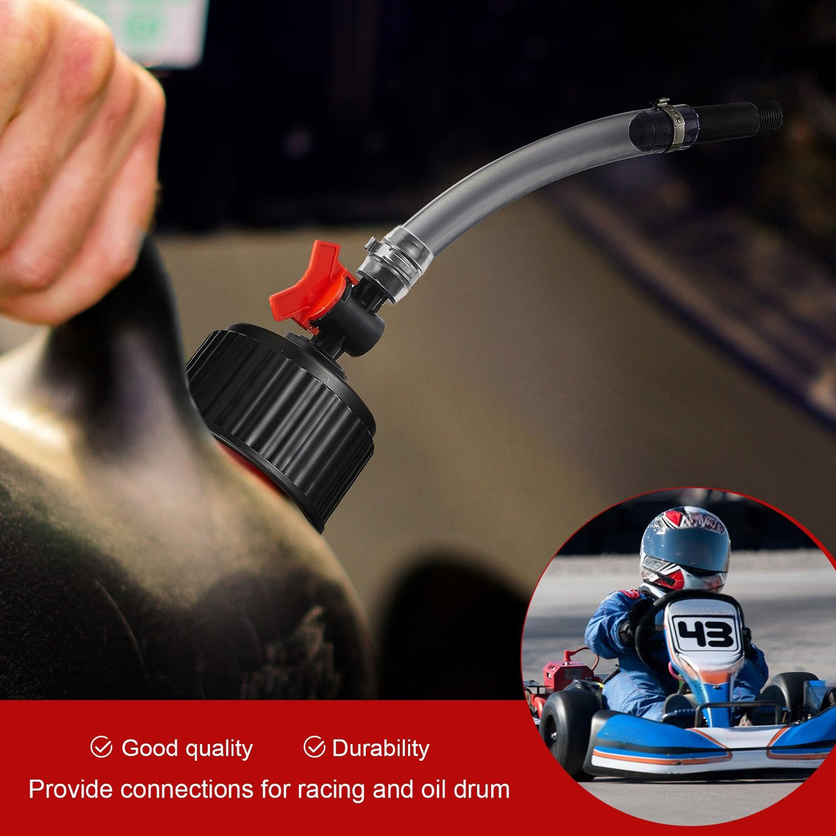 4 Pcs Fuel Jug Cap Replacement with Hose Kit A4222