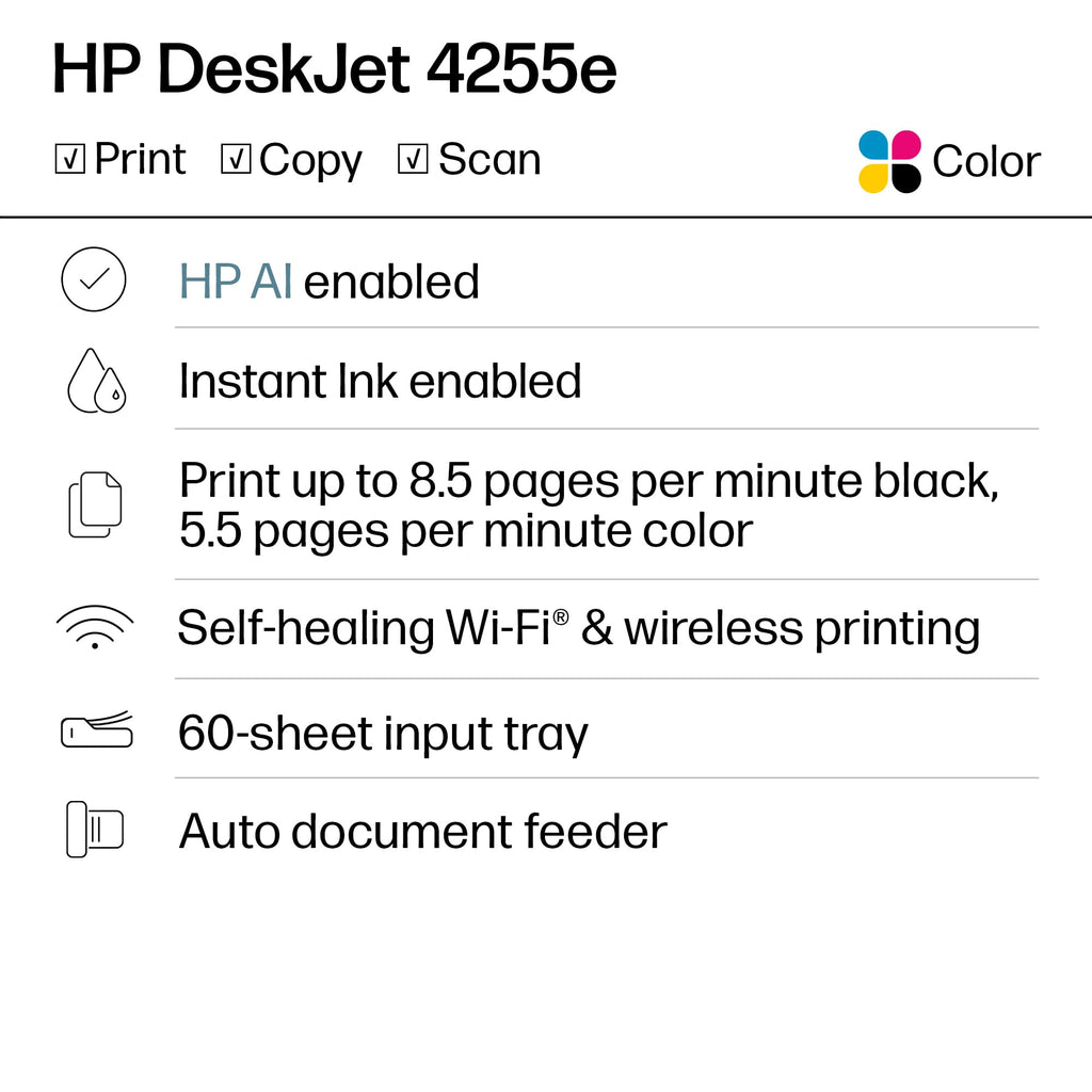 Wireless All-in-One Color Inkjet Printer, Scanner, Copier A61011