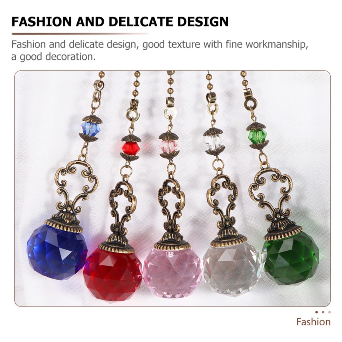 2pcs Crystal Ball Pull Chain Light Accessory I981291