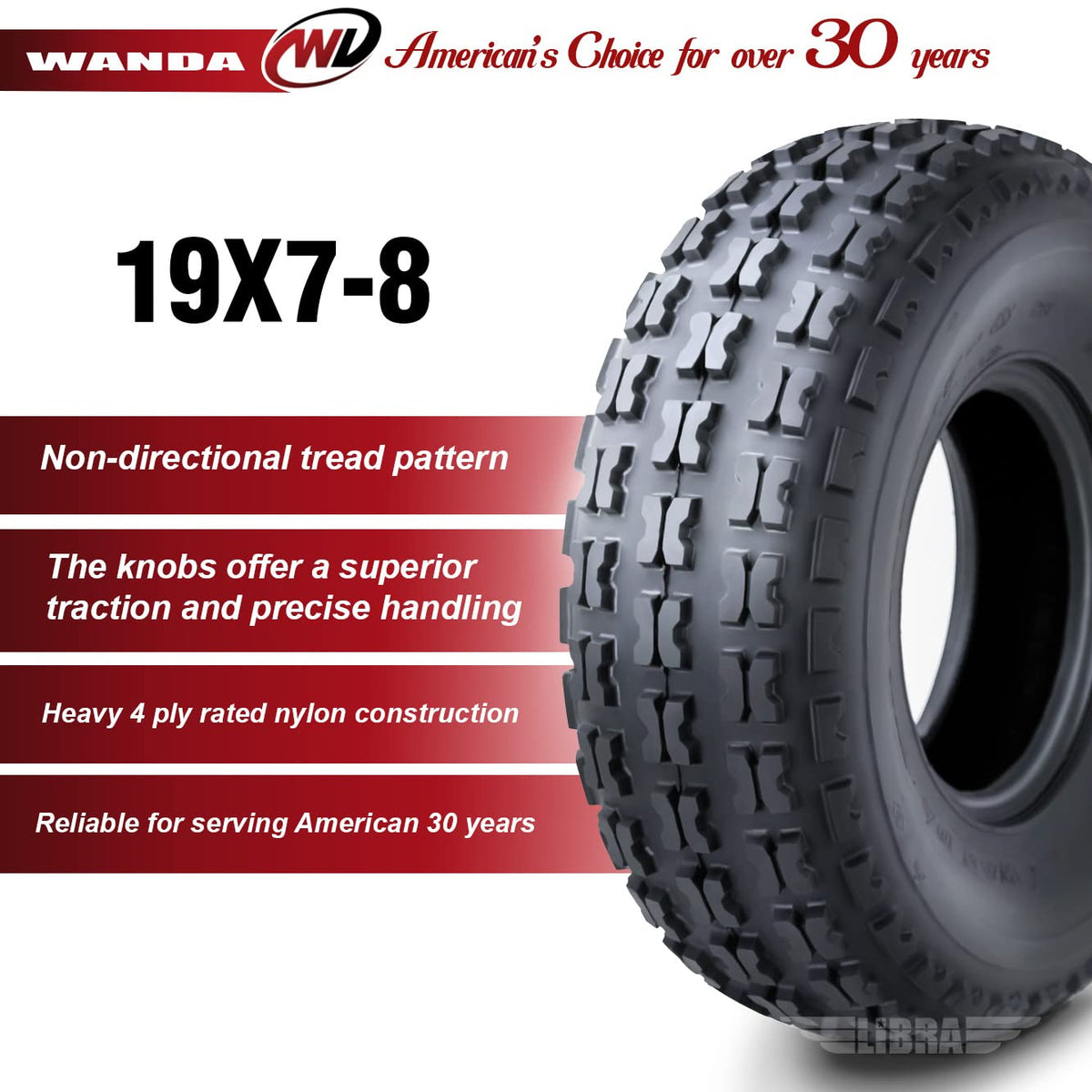 2 New Sport ATV Tires 19x7-8 4PR Z23781