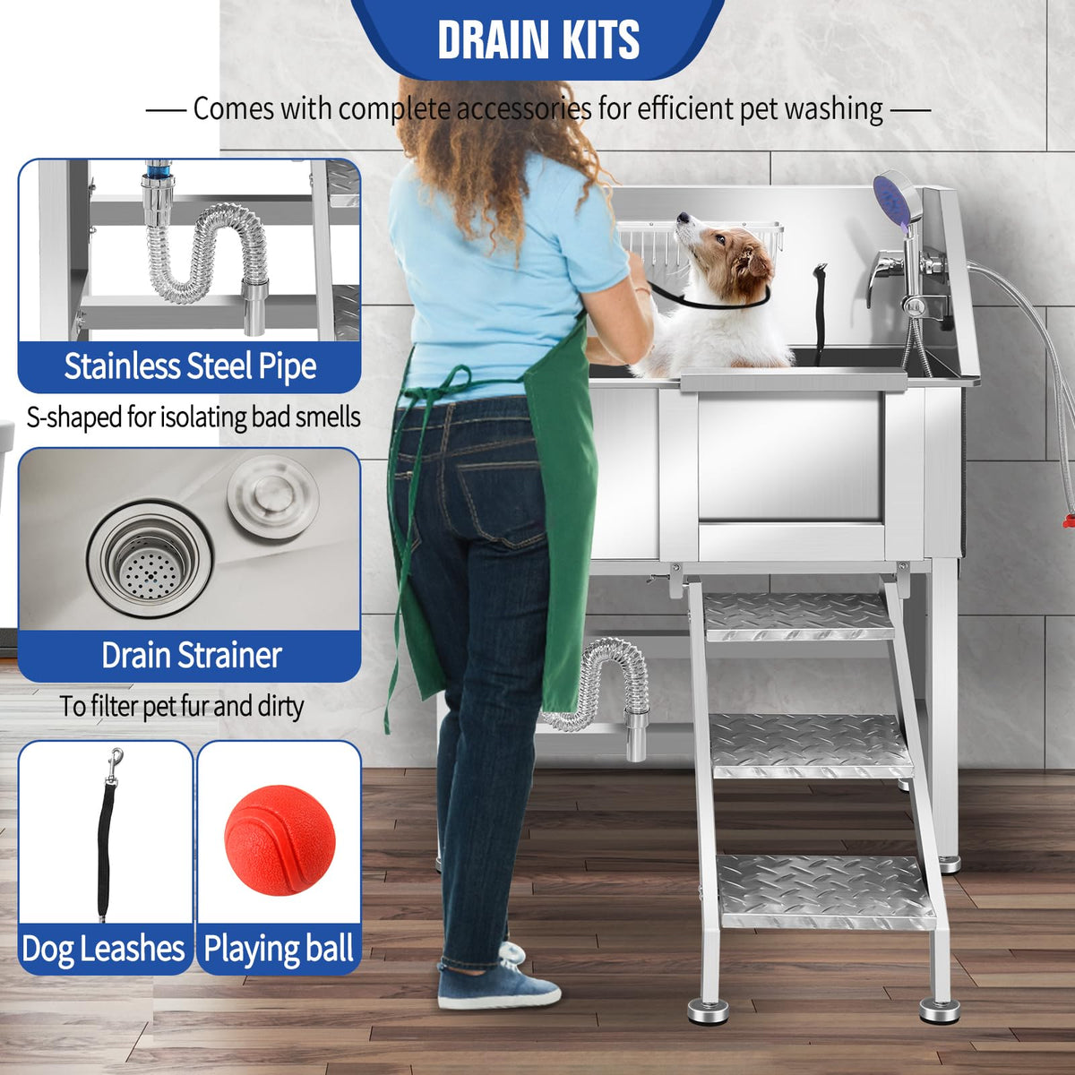 Stainless Steel Dog Washing Station Y563