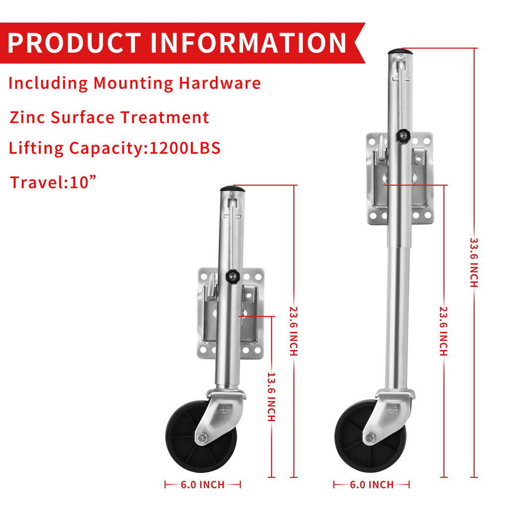 1200 lbs Boat Trailer Jack with 6 Inch Wheel F430
