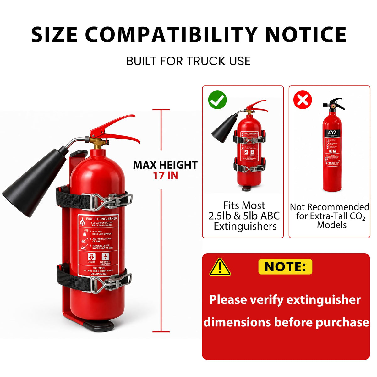 Fire Extinguisher Mount Bracket for 2.5&5lb G841500