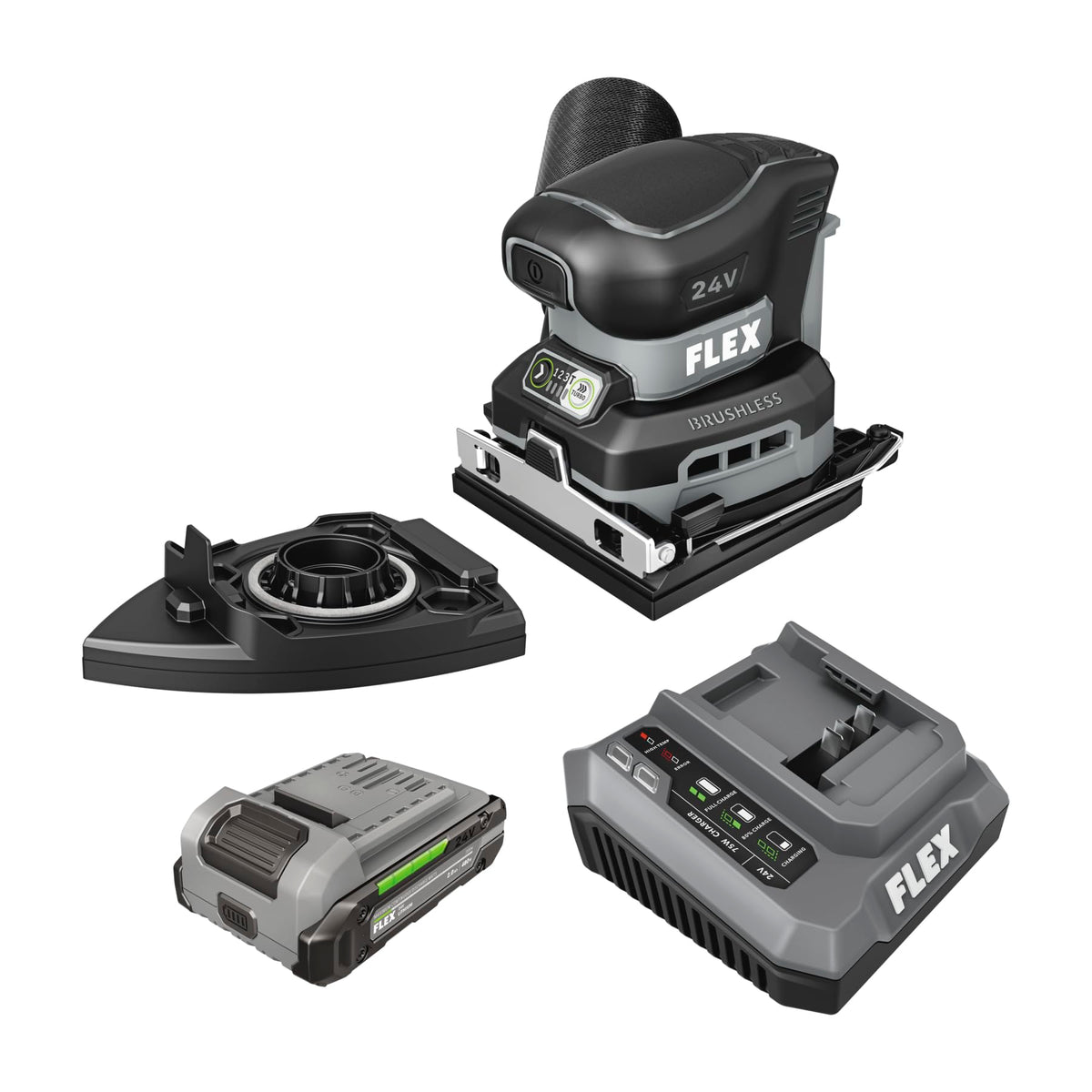 24V 1/4 Sheet Sander with Detail Sanding Pad and 2.0Ah Lithium Batteries & Charger H992521