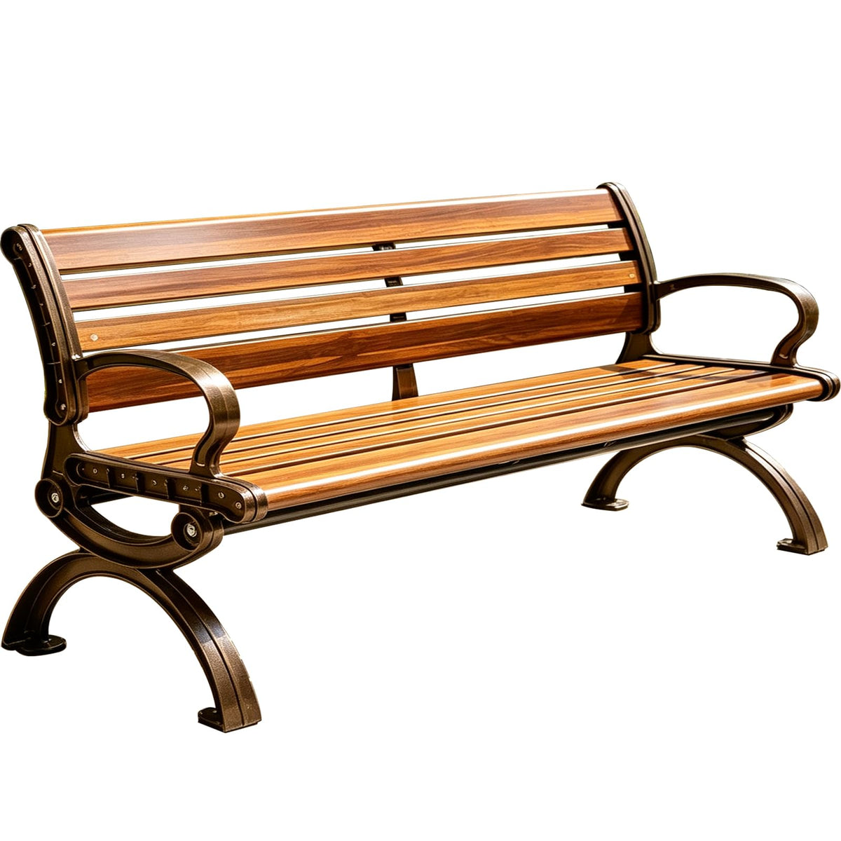 70" Aluminum Alloy Outdoor Bench with Armrest F91349