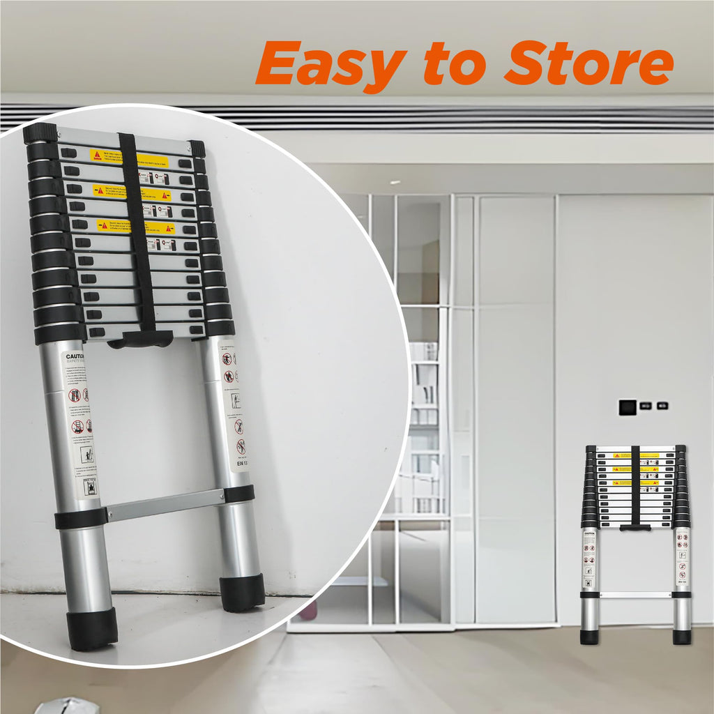 16.5FT Aluminum Telescopic Ladder 300lb Capacity S9224