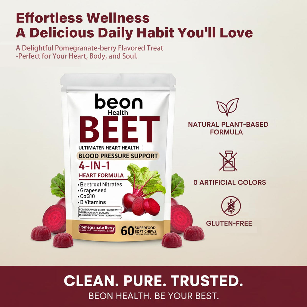 60 Count Beet Chews Supplement with 500mg C611308