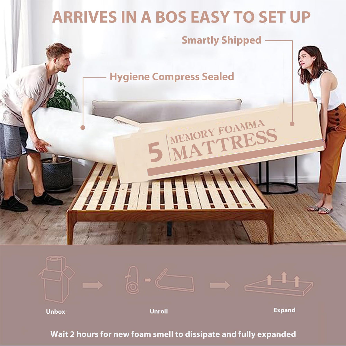 5 Inch Gel Memory Foam Twin Mattress I31409