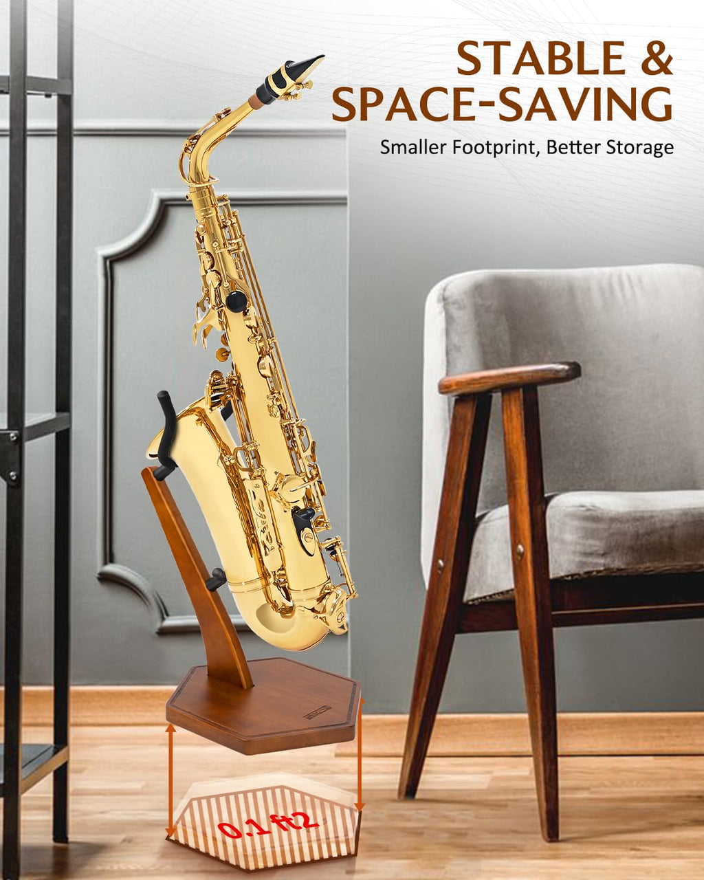 Wooden Saxophone Stand Y22247