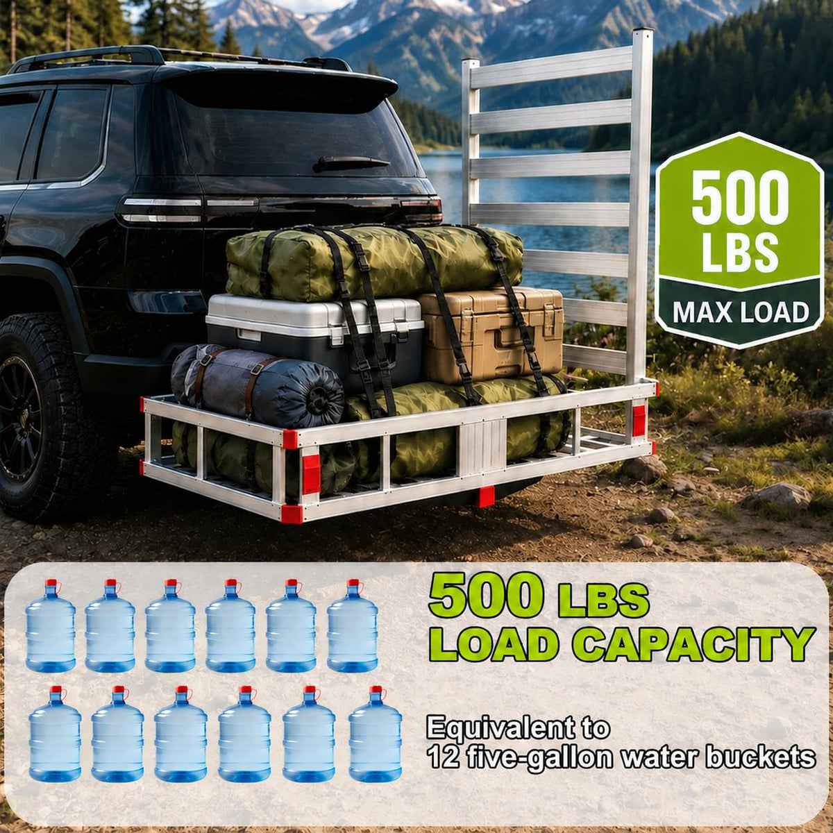 500 LBS Aluminum Hitch Cargo Carrier E828237
