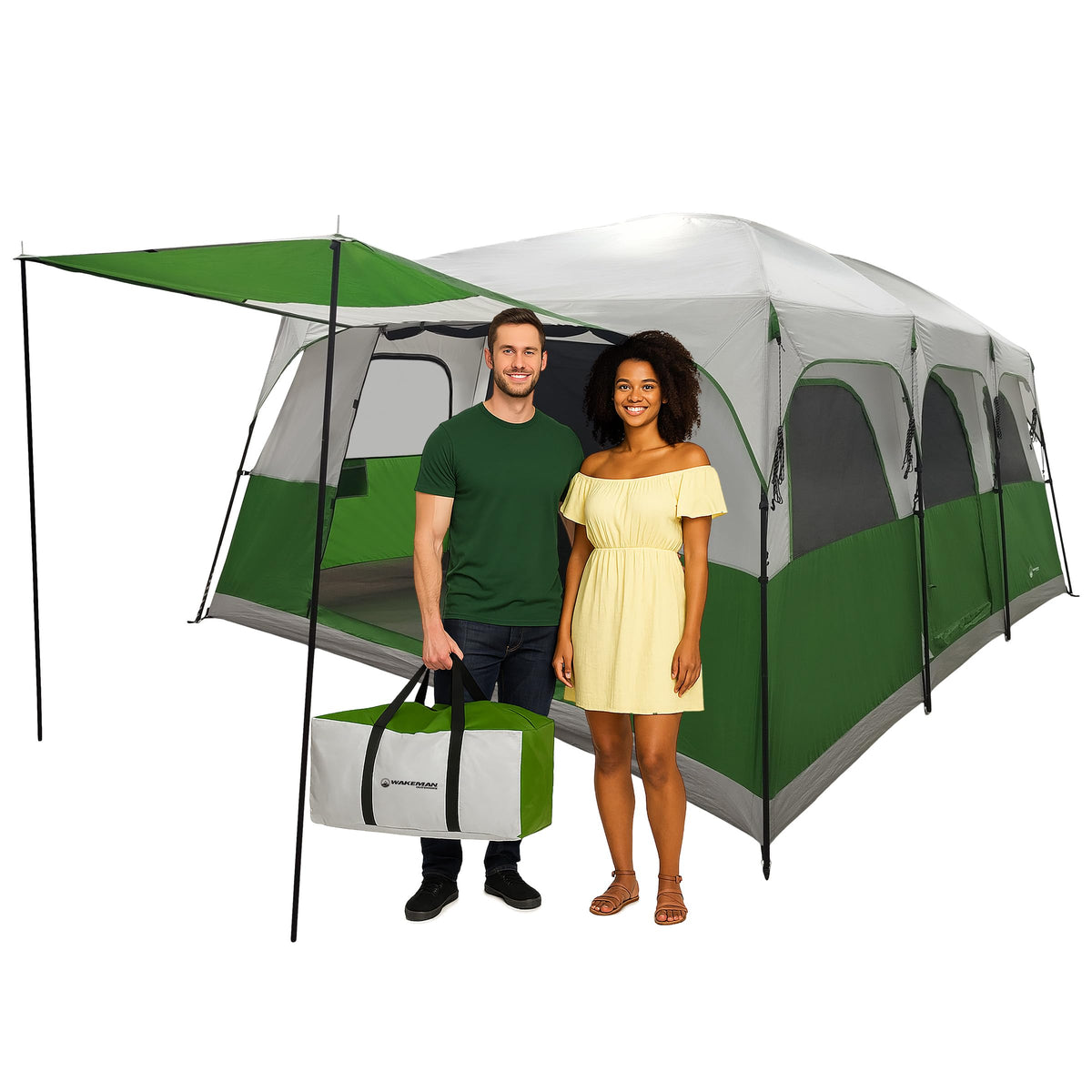 10-12 Person Camping Tent with Room Divider and Carry Bag E34185