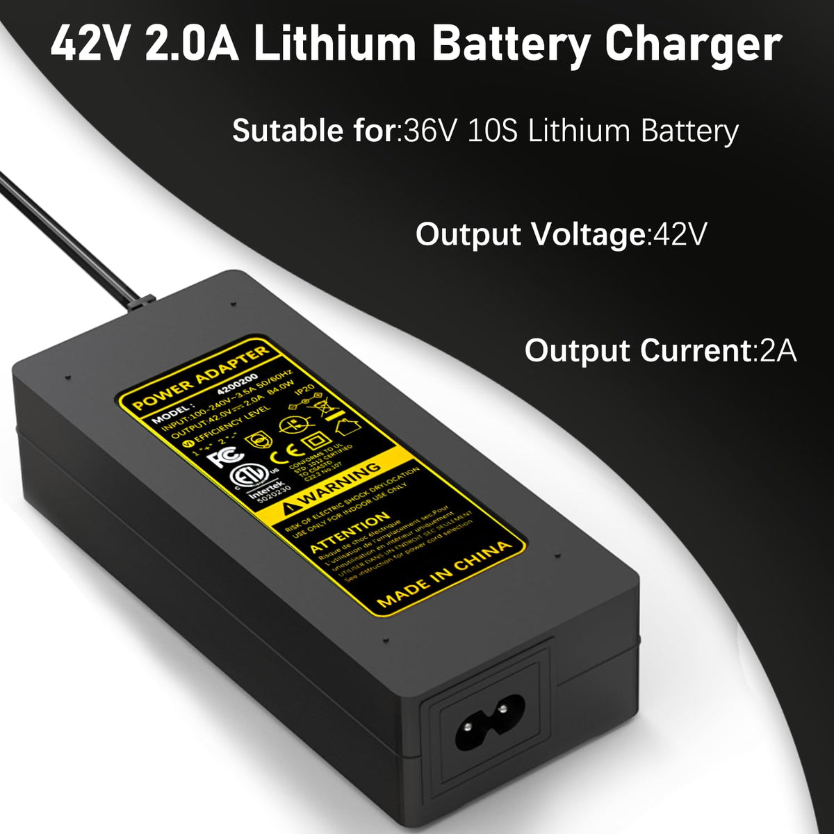 42V 2A Electric Scooter Charger with 7 Plugs A5922