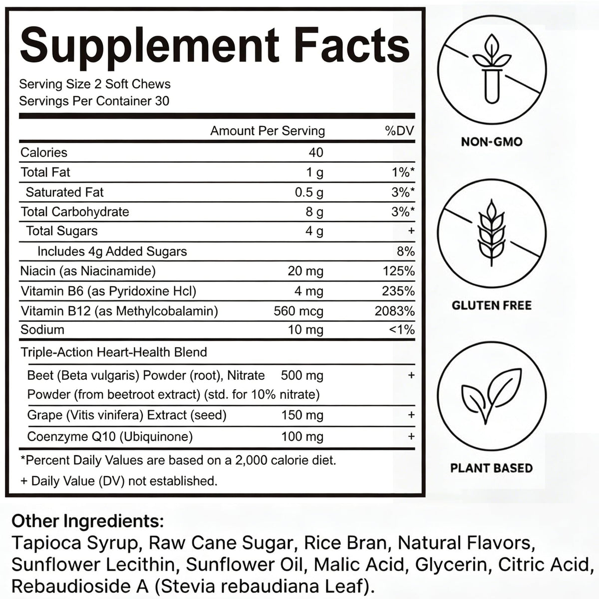 60 Count Beet Chews Supplement with 500mg C611308