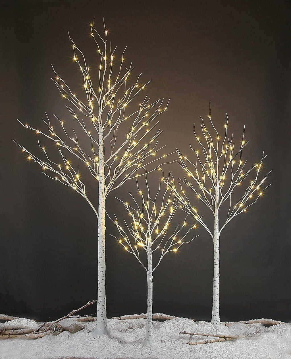 LED Birch Tree Light Set 4ft 6ft 8ft Warm White 3-Pack U392712
