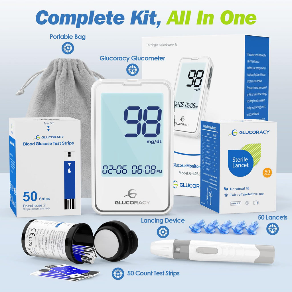 Blood Glucose Monitor Kit with 50 Test Strips M5681