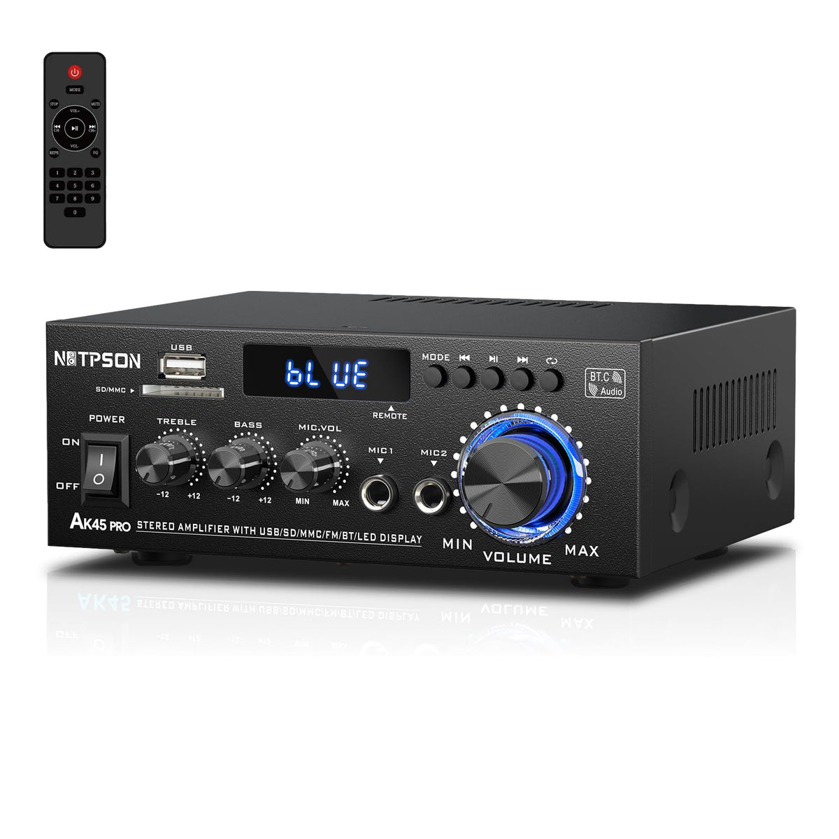 2CH 50W Bluetooth Stereo Receiver Amplifier with FM Radio T5175