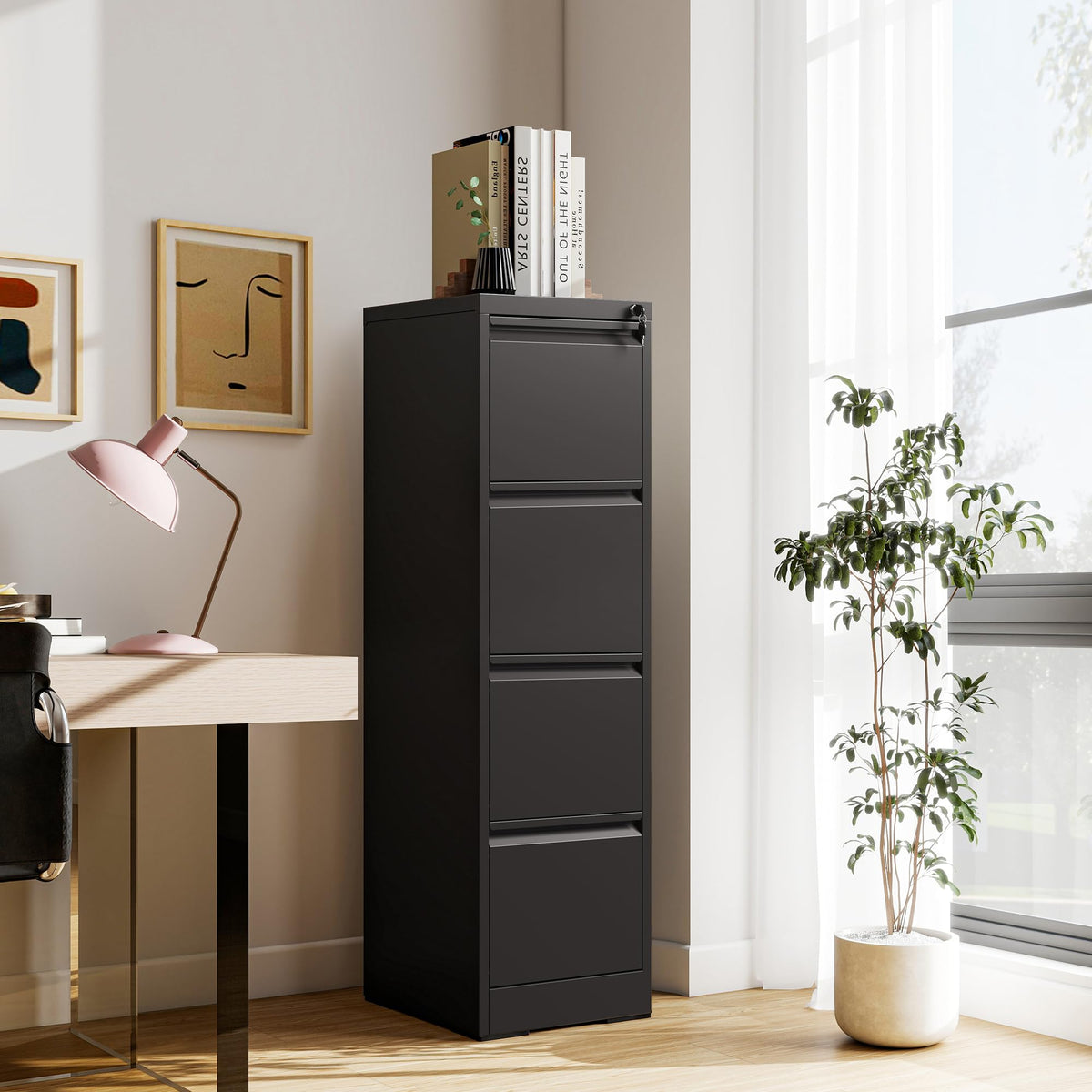 4 Drawer File Cabinet with Lock K595