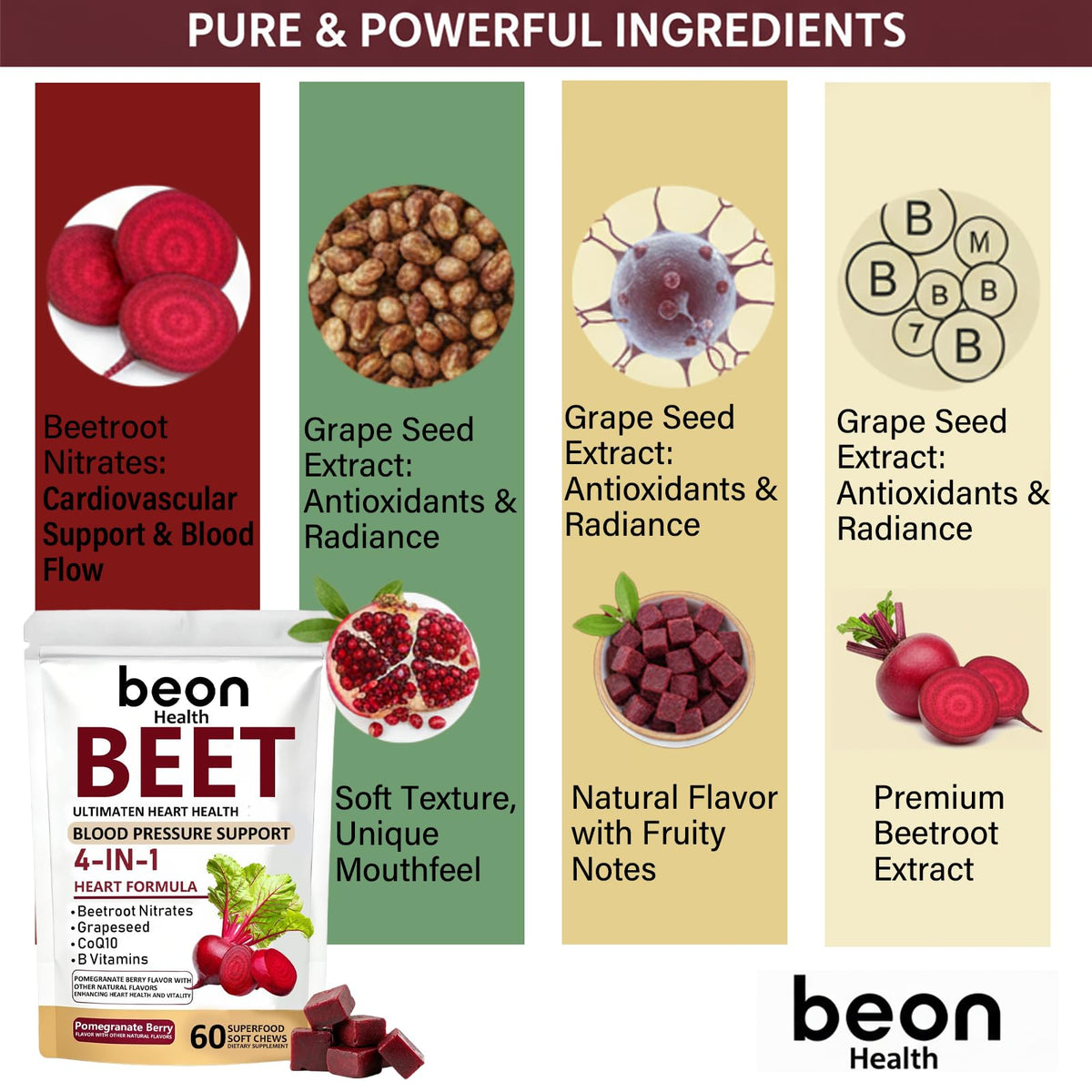 60 Count Beet Chews Supplement with 500mg C611308