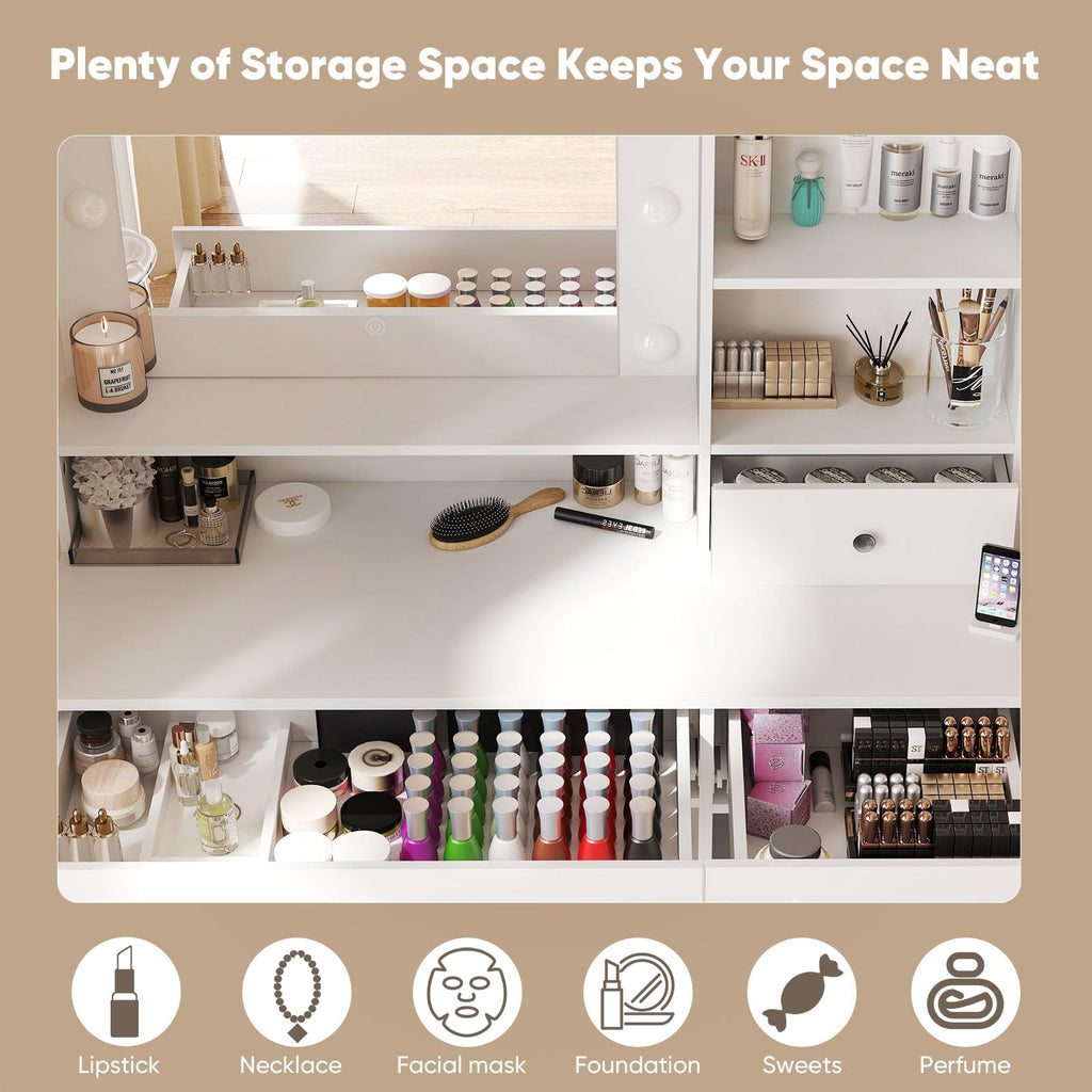 Makeup Vanity Desk with Mirror and Lights I28485