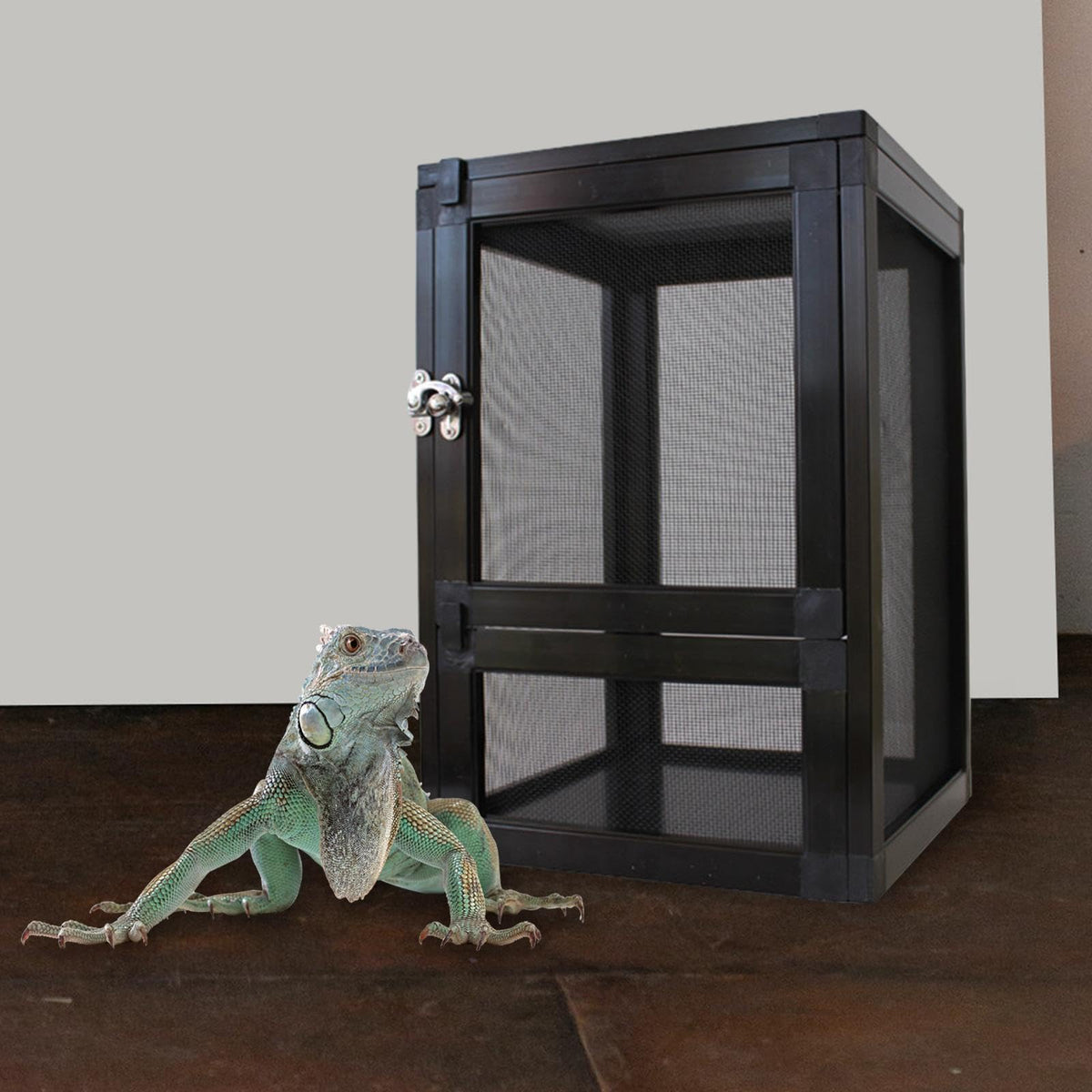 Black Aluminum Alloy Mesh Screen Habitat Cage F25945