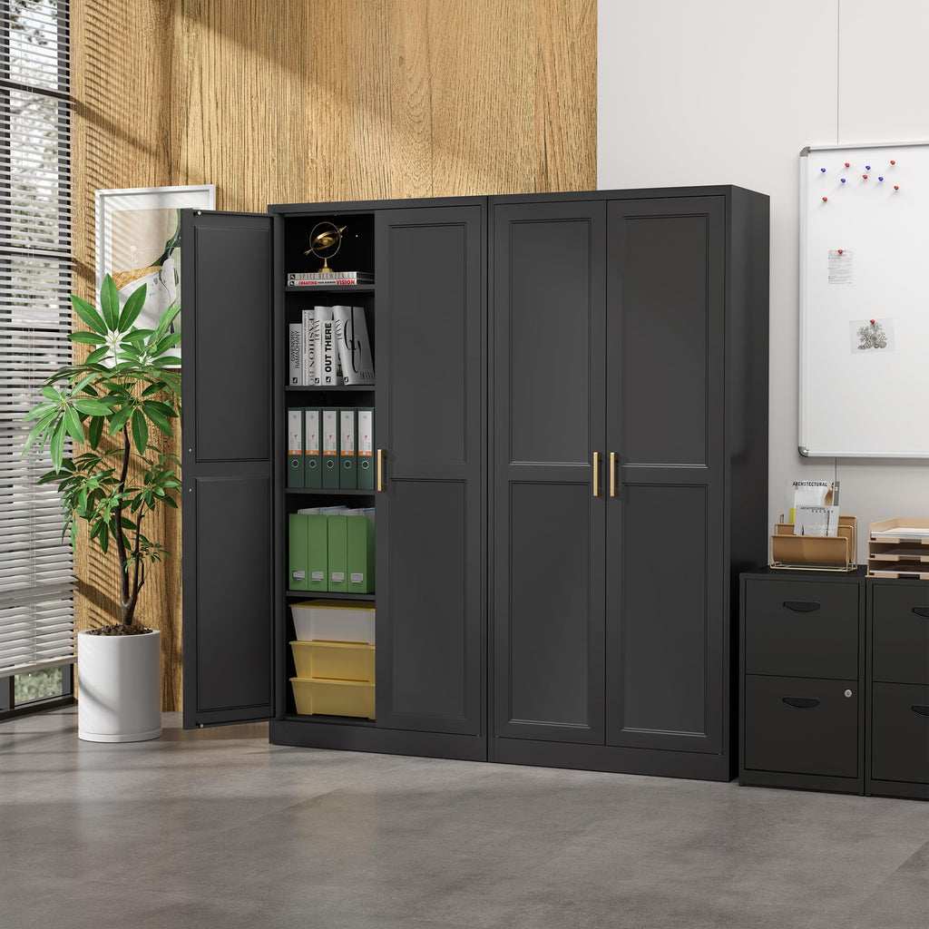 71" Metal Pantry Storage Cabinet with Doors & 4 Adjustable Shelves D930