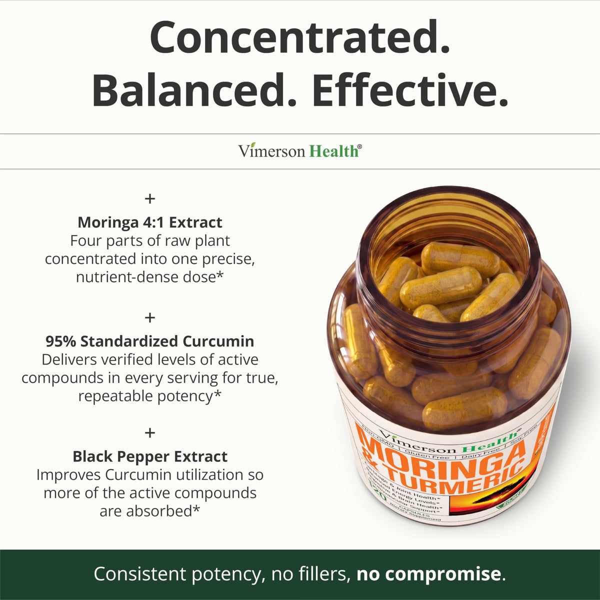 Moringa Capsules 4:1 Extract with Turmeric 120 Capsules O81441