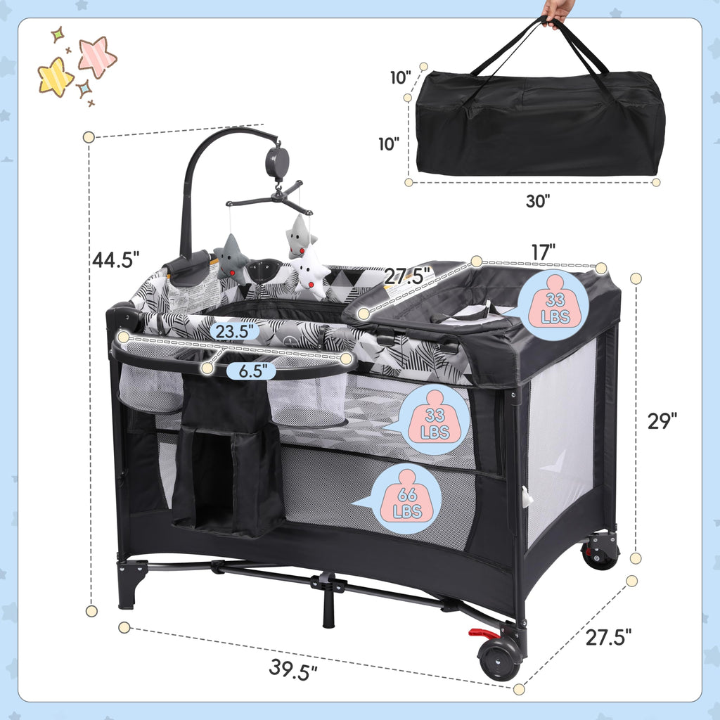 5-in-1 Pack and Play with Changing Table and Bassinet L30846