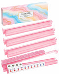 Pink Glitter Acrylic Mahjong Racks with Pushers Set of 4 I203