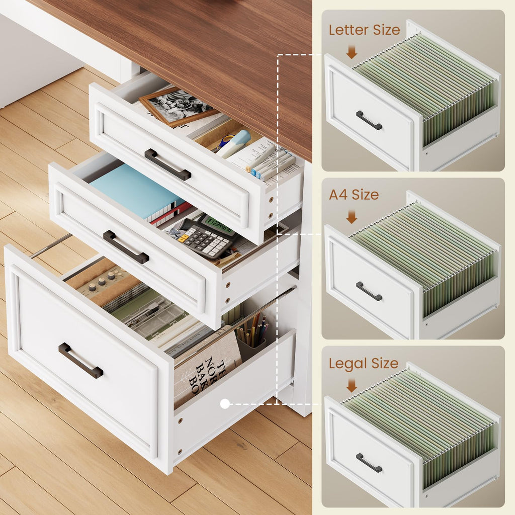 L Shaped Standing Desk with Storage Z1247