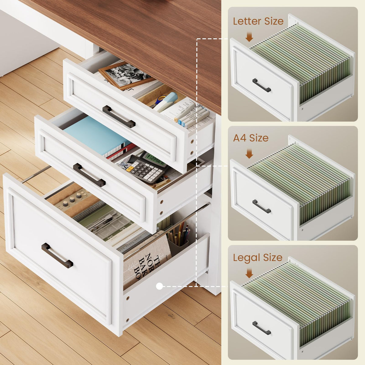 L Shaped Standing Desk with Storage Z1247