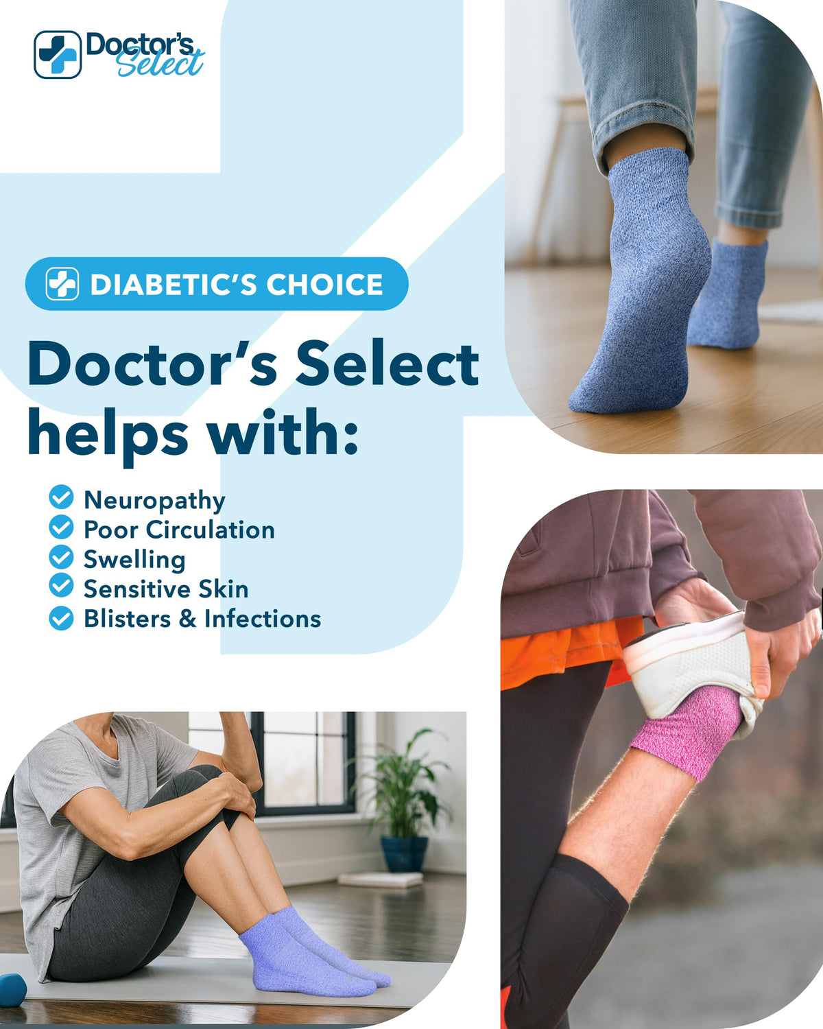 Diabetic Ankle Socks 4 Pairs G84113