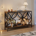 Narrow Sofa Table 47.2 Inch Industrial Console Table with Storage E556
