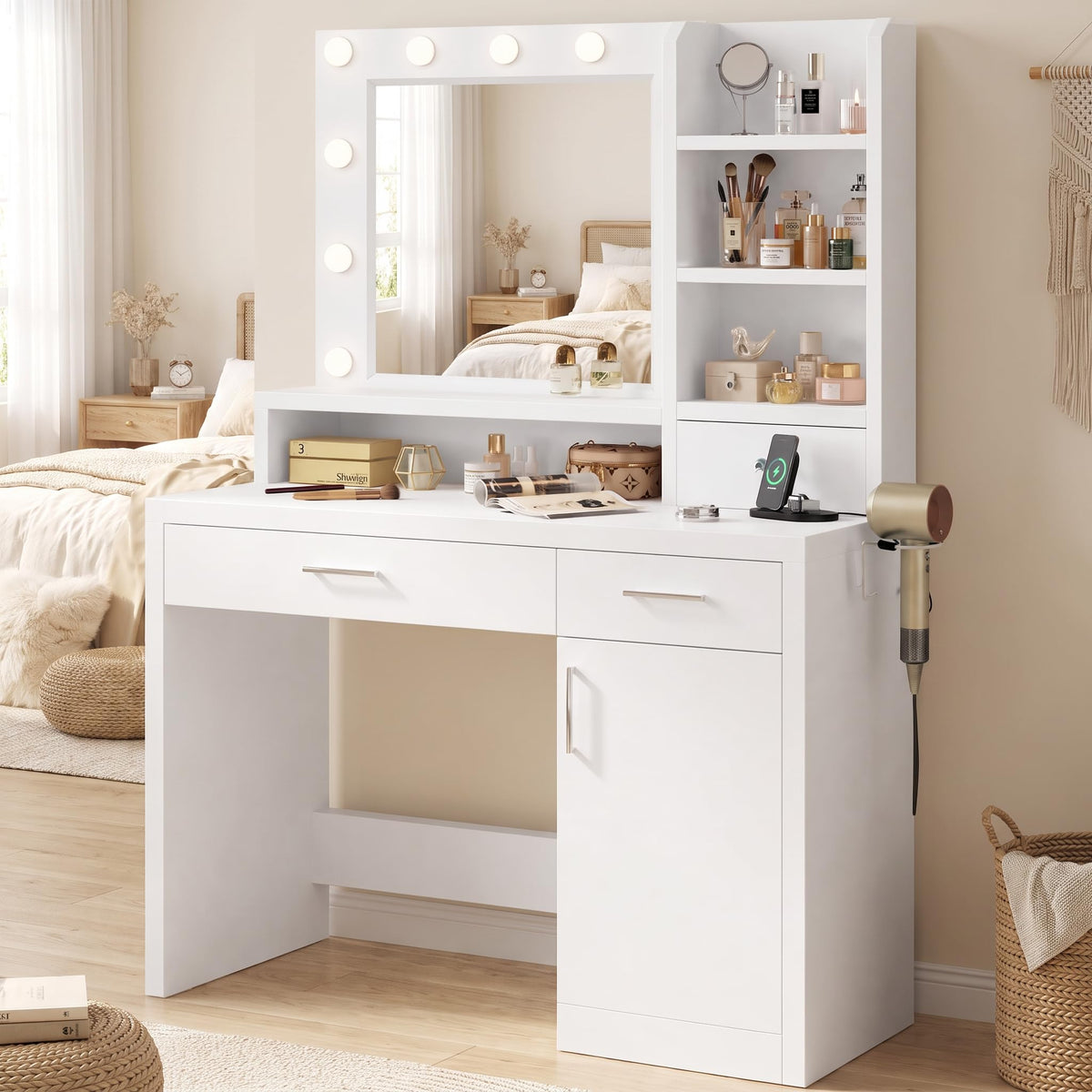 Makeup Vanity Desk with Mirror and Lights I28485