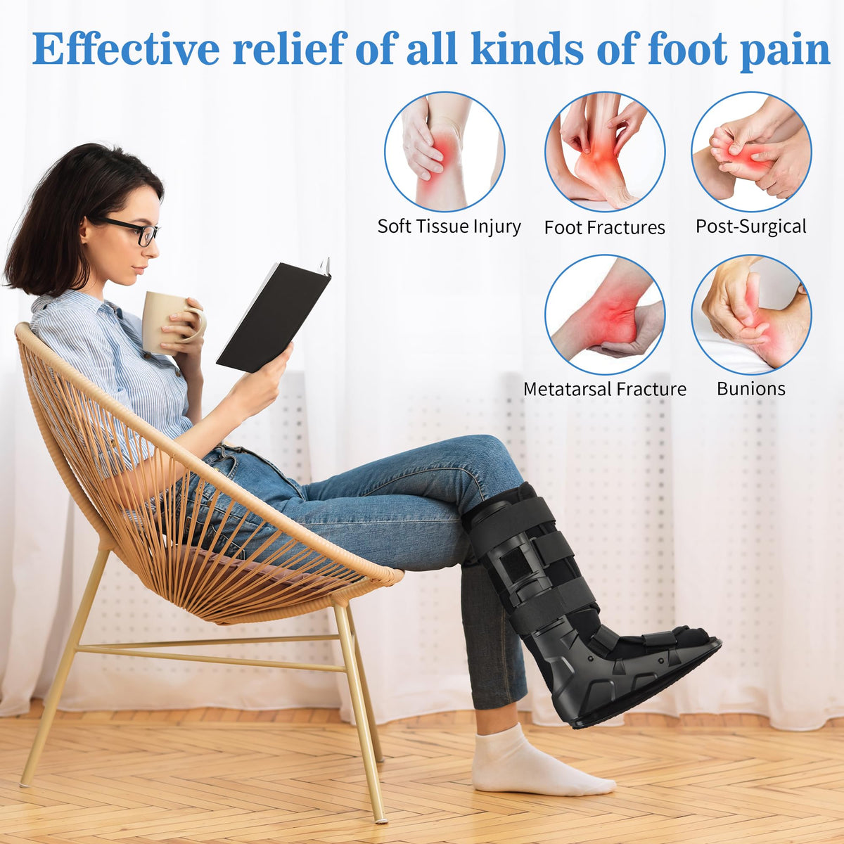 Tall Fracture Walking Boot with Air Bladders S4536