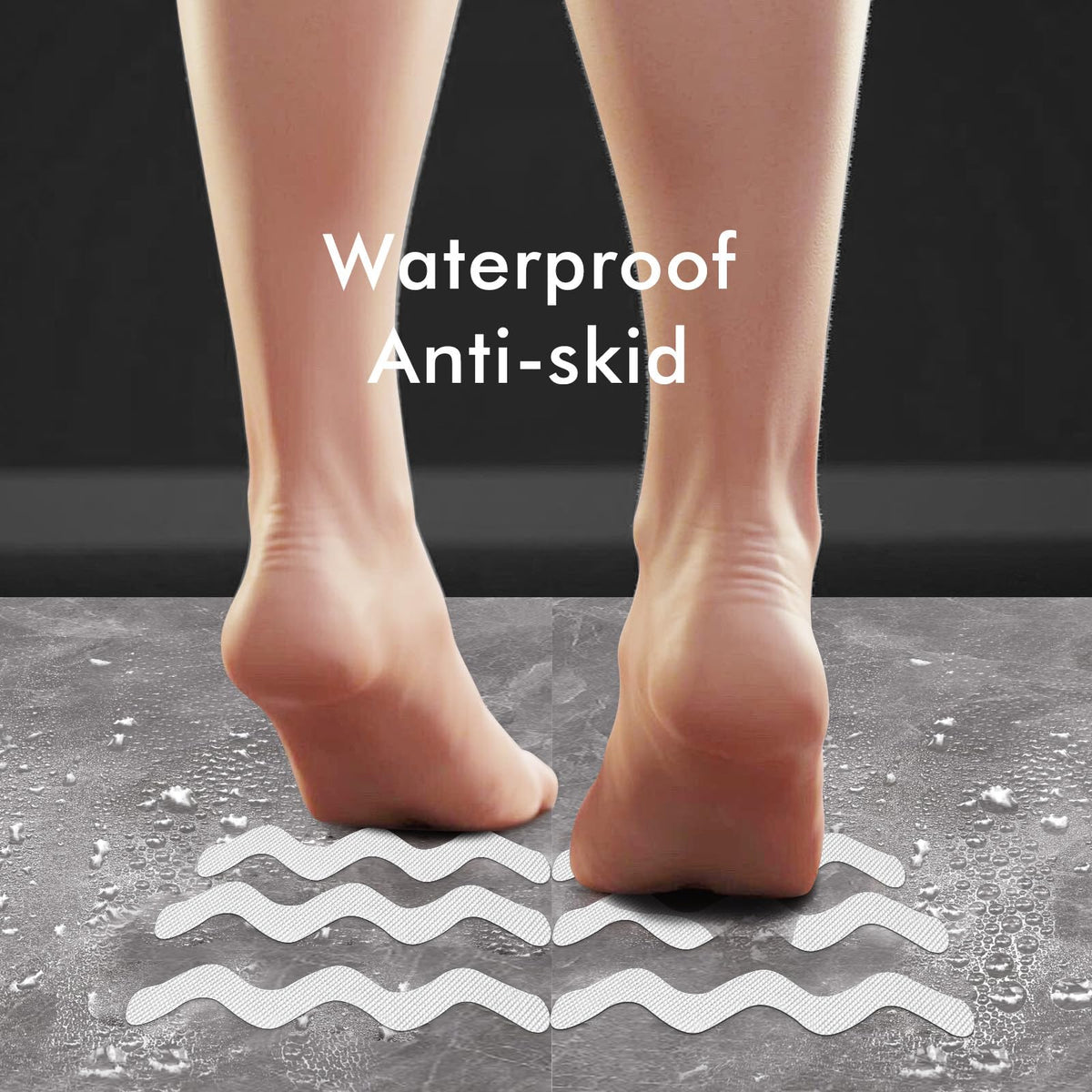 24 PCS Anti Slip Shower Stickers with Scraper T857026