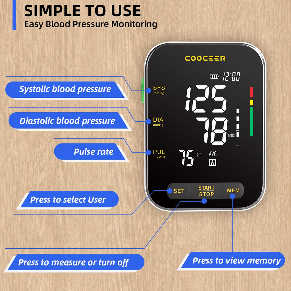 Automatic Upper Arm Blood Pressure Monitor with Adjustable Cuff L11395