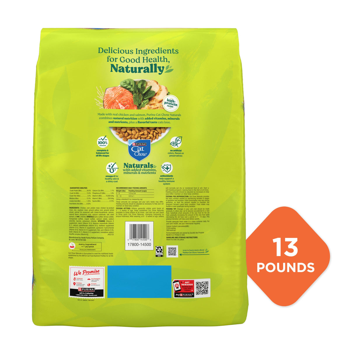 High Protein Dry Cat Food, 13 lb Bags Z540